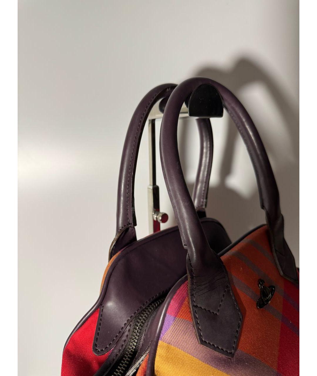 VIVIENNE WESTWOOD Мульти тканевая сумка с короткими ручками, фото 8