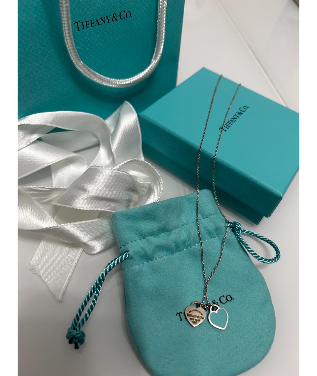 TIFFANY&CO Бирюзовая серебряная подвеска, фото 3