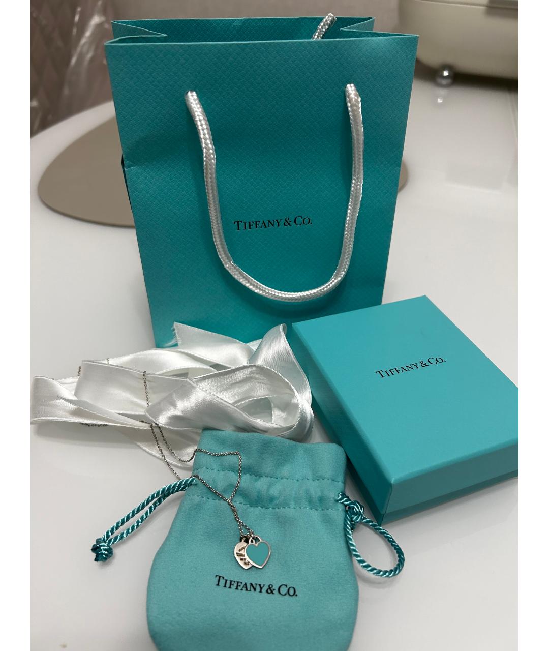 TIFFANY&CO Бирюзовая серебряная подвеска, фото 2