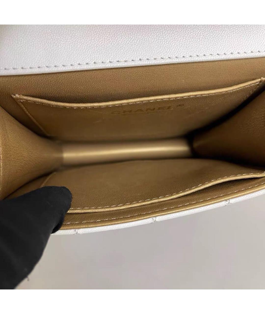 CHANEL Белая кожаная сумка через плечо, фото 8