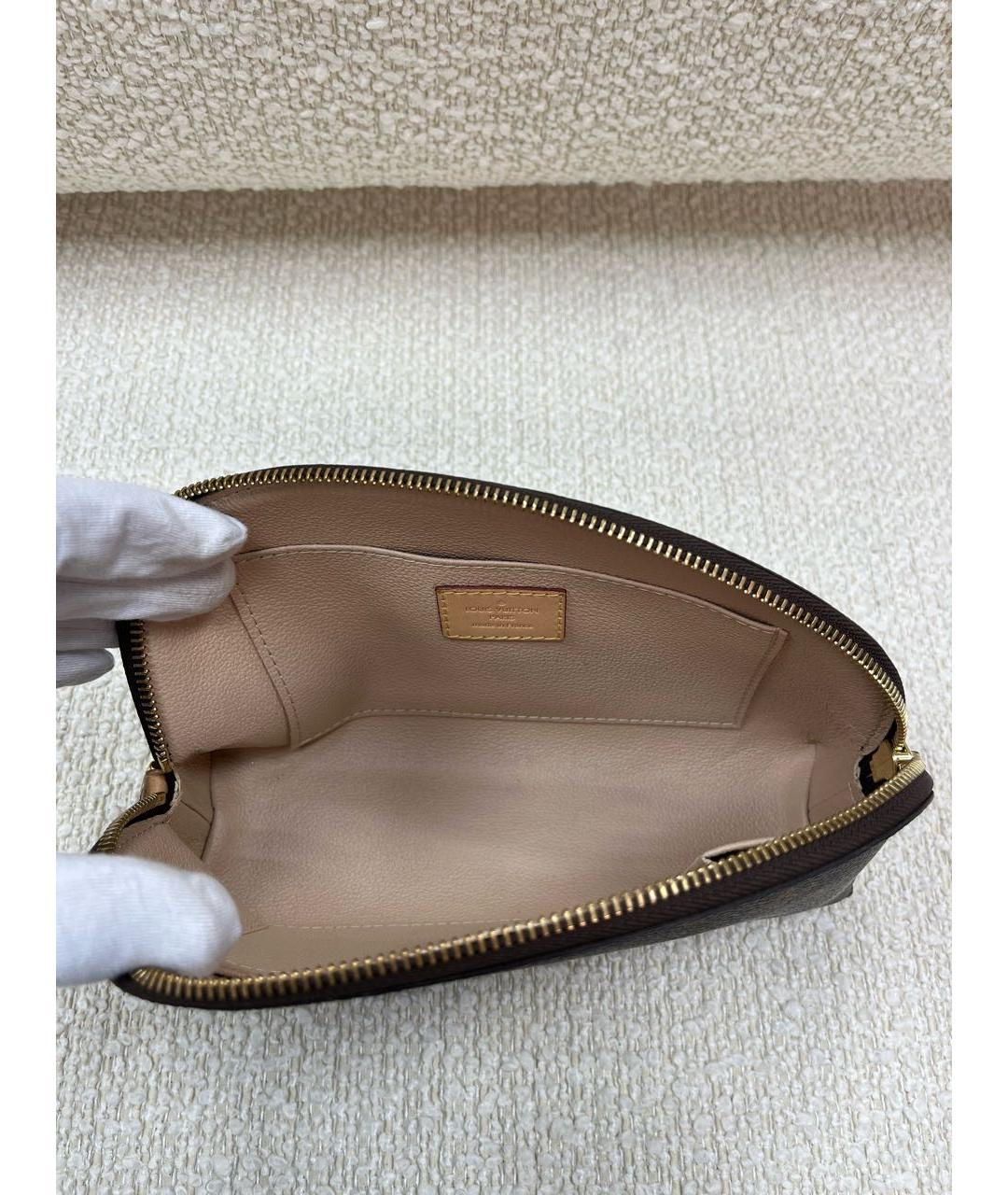 LOUIS VUITTON Коричневая косметичка, фото 4