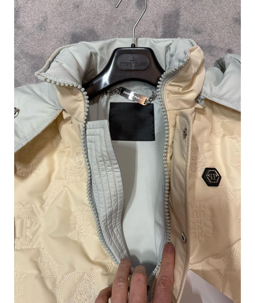 PHILIPP PLEIN Бежевая полиэстеровая куртка, фото 3