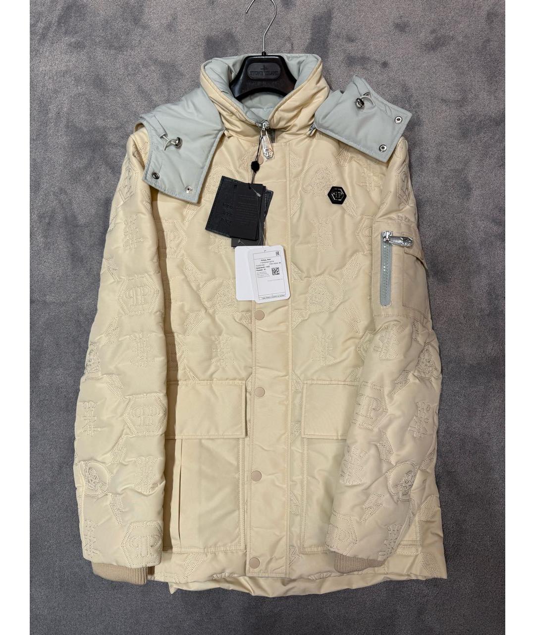 PHILIPP PLEIN Бежевая полиэстеровая куртка, фото 8