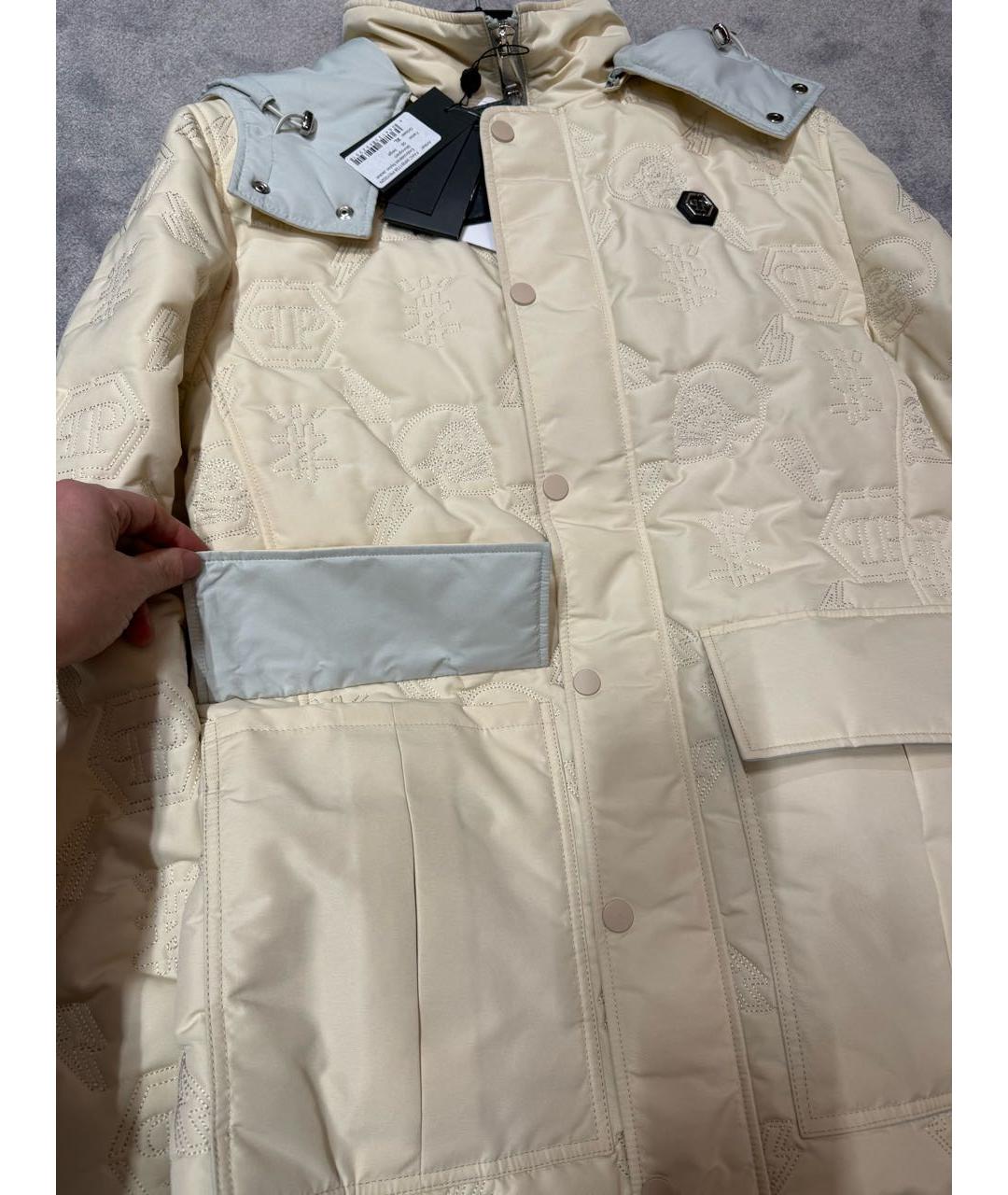 PHILIPP PLEIN Бежевая полиэстеровая куртка, фото 5