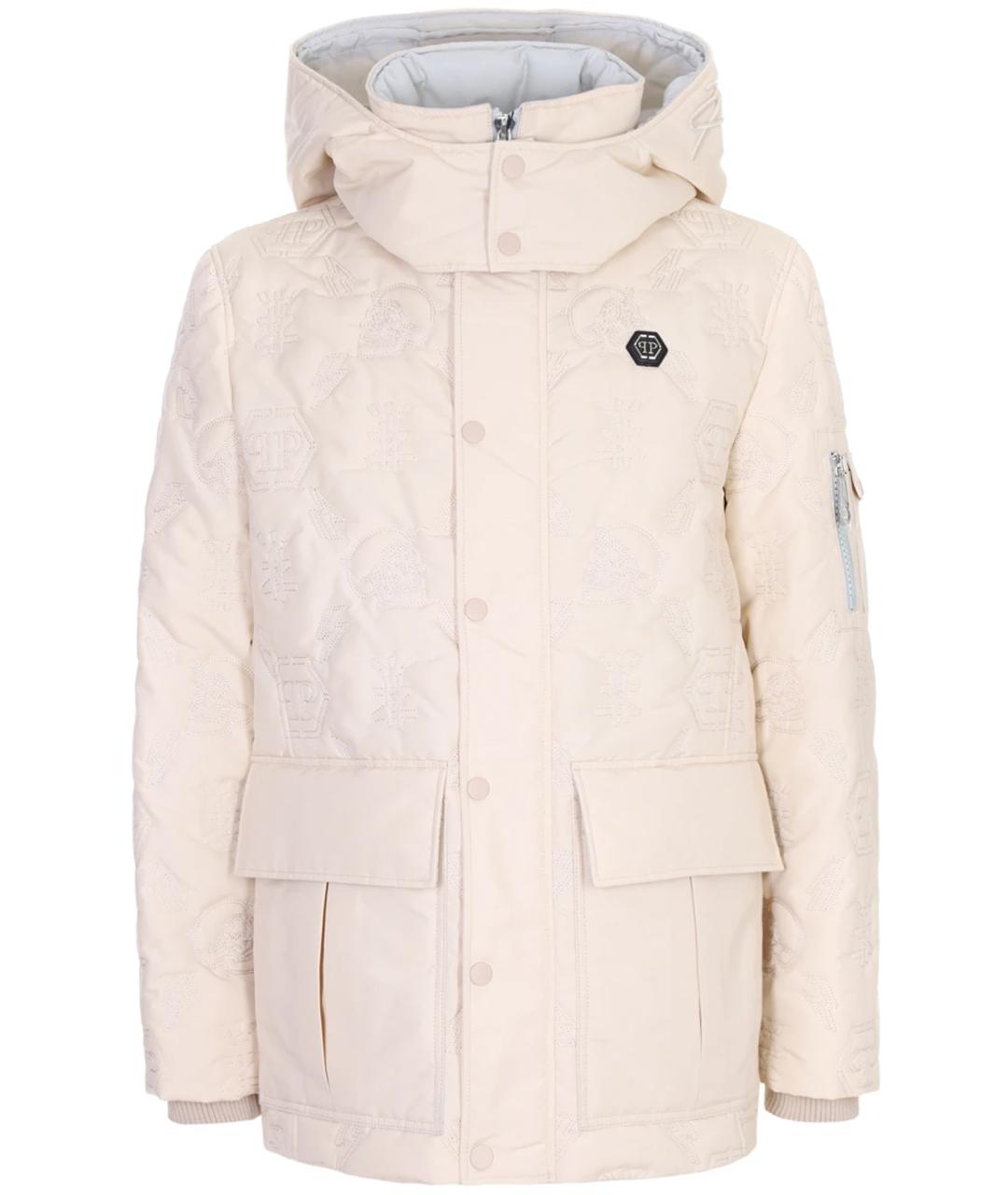 PHILIPP PLEIN Бежевая полиэстеровая куртка, фото 1