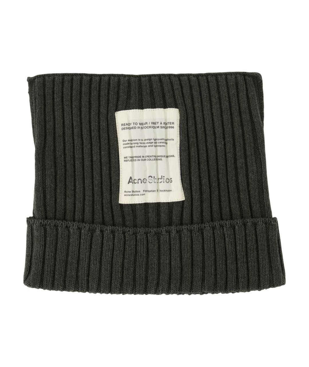 ACNE STUDIOS Зеленая хлопковая шапка, фото 1