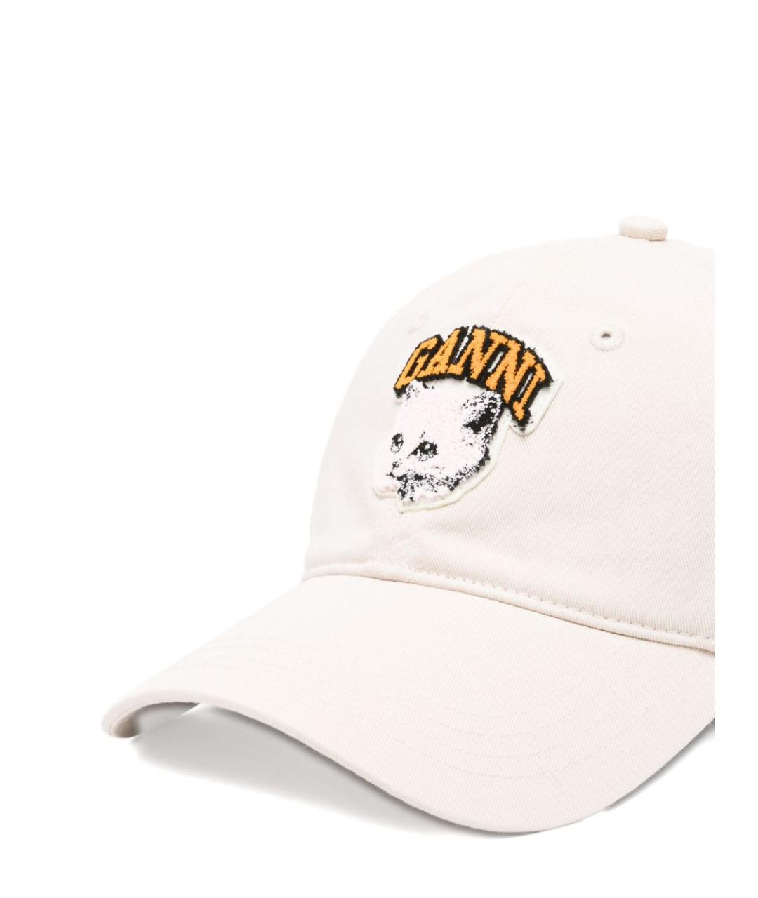 GANNI Белая хлопковая кепка, фото 2