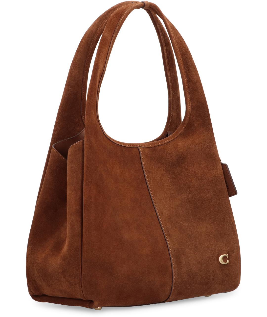 COACH Коричневая замшевая сумка через плечо, фото 3