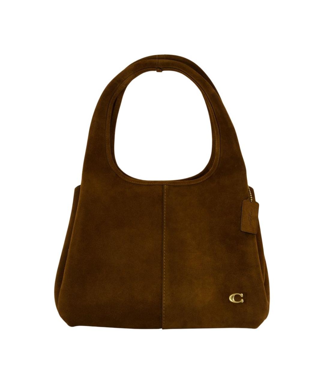 COACH Коричневая замшевая сумка через плечо, фото 1