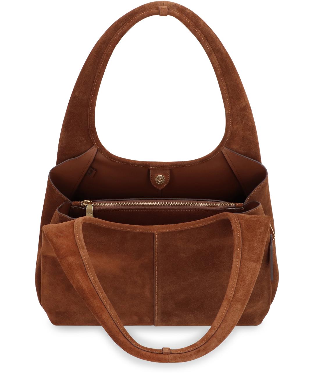 COACH Коричневая замшевая сумка через плечо, фото 5