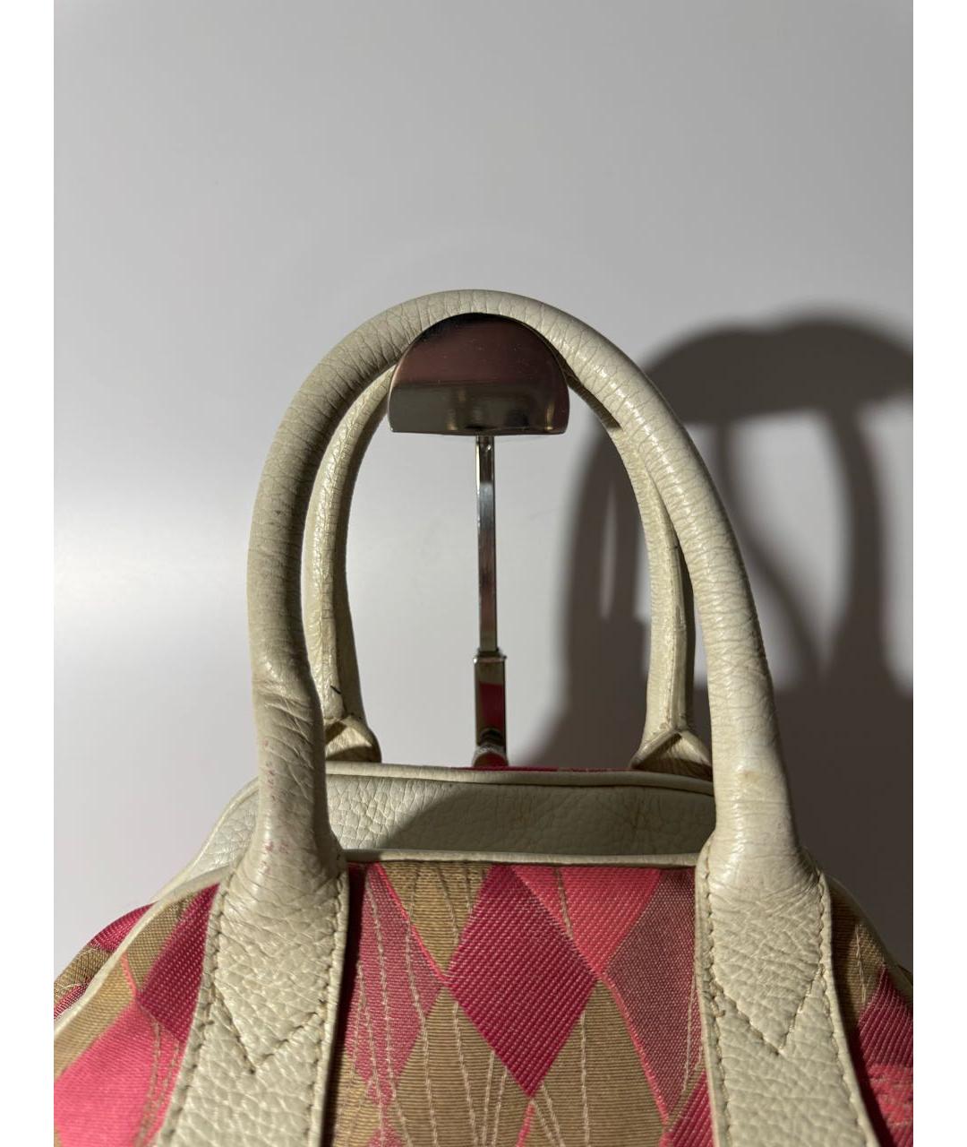 VIVIENNE WESTWOOD Розовая тканевая сумка с короткими ручками, фото 5