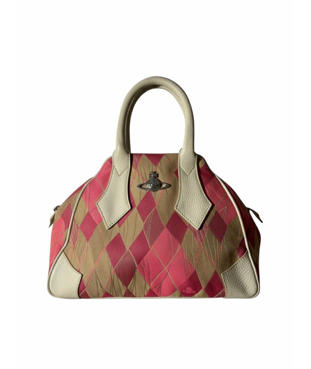 VIVIENNE WESTWOOD Розовая тканевая сумка с короткими ручками, фото 1