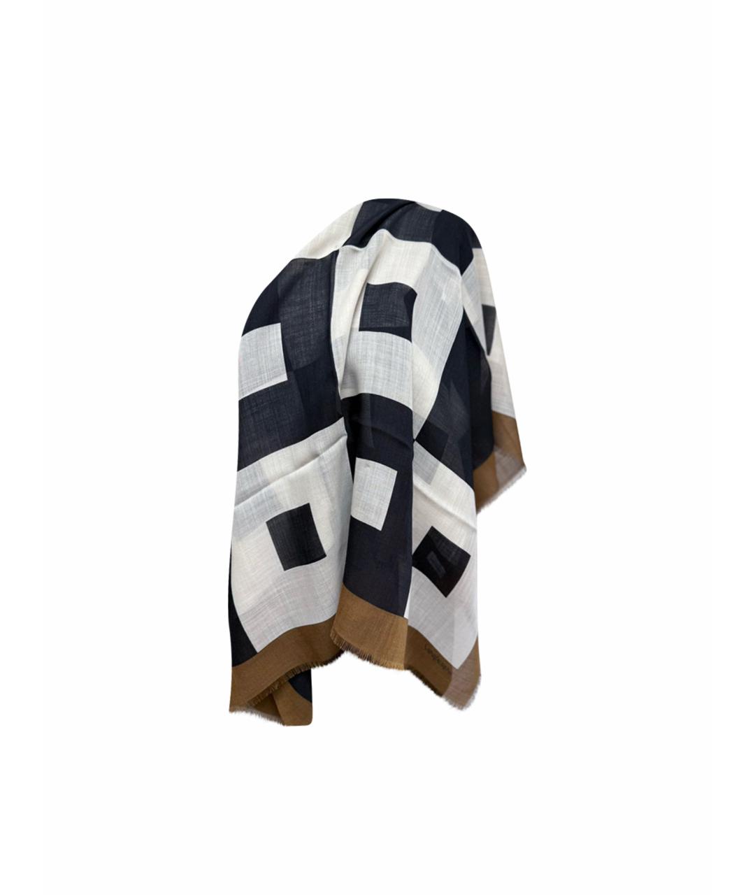 SAINT LAURENT Коричневый шерстяной платок, фото 1