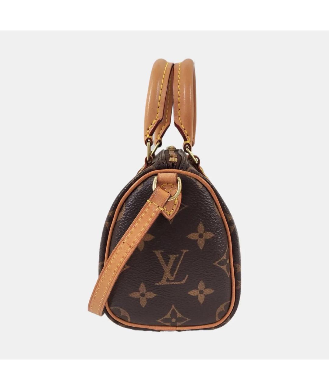 LOUIS VUITTON Коричневая кожаная сумка с короткими ручками, фото 2