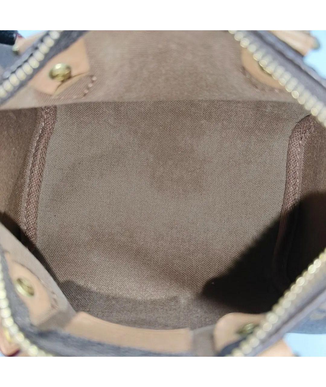 LOUIS VUITTON Коричневая кожаная сумка с короткими ручками, фото 6