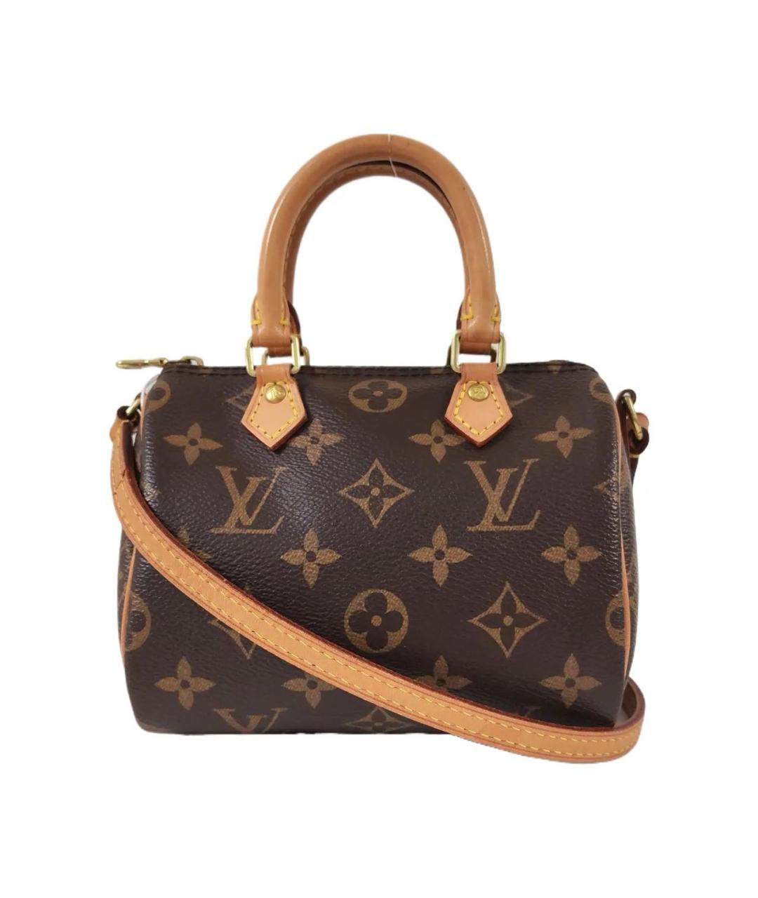 LOUIS VUITTON Коричневая кожаная сумка с короткими ручками, фото 1