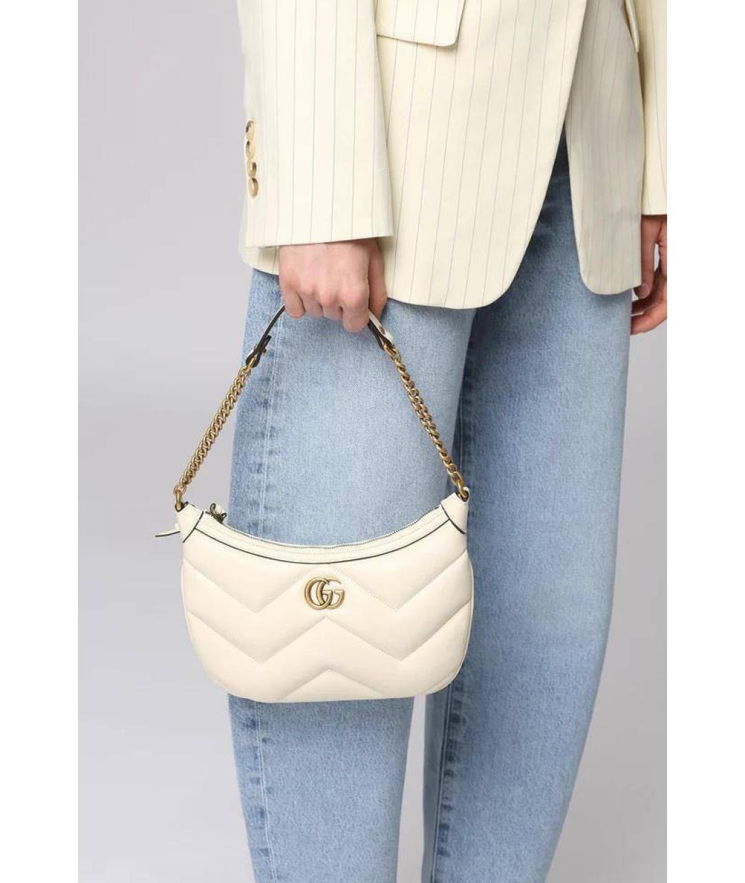 GUCCI Бежевая кожаная сумка через плечо, фото 2