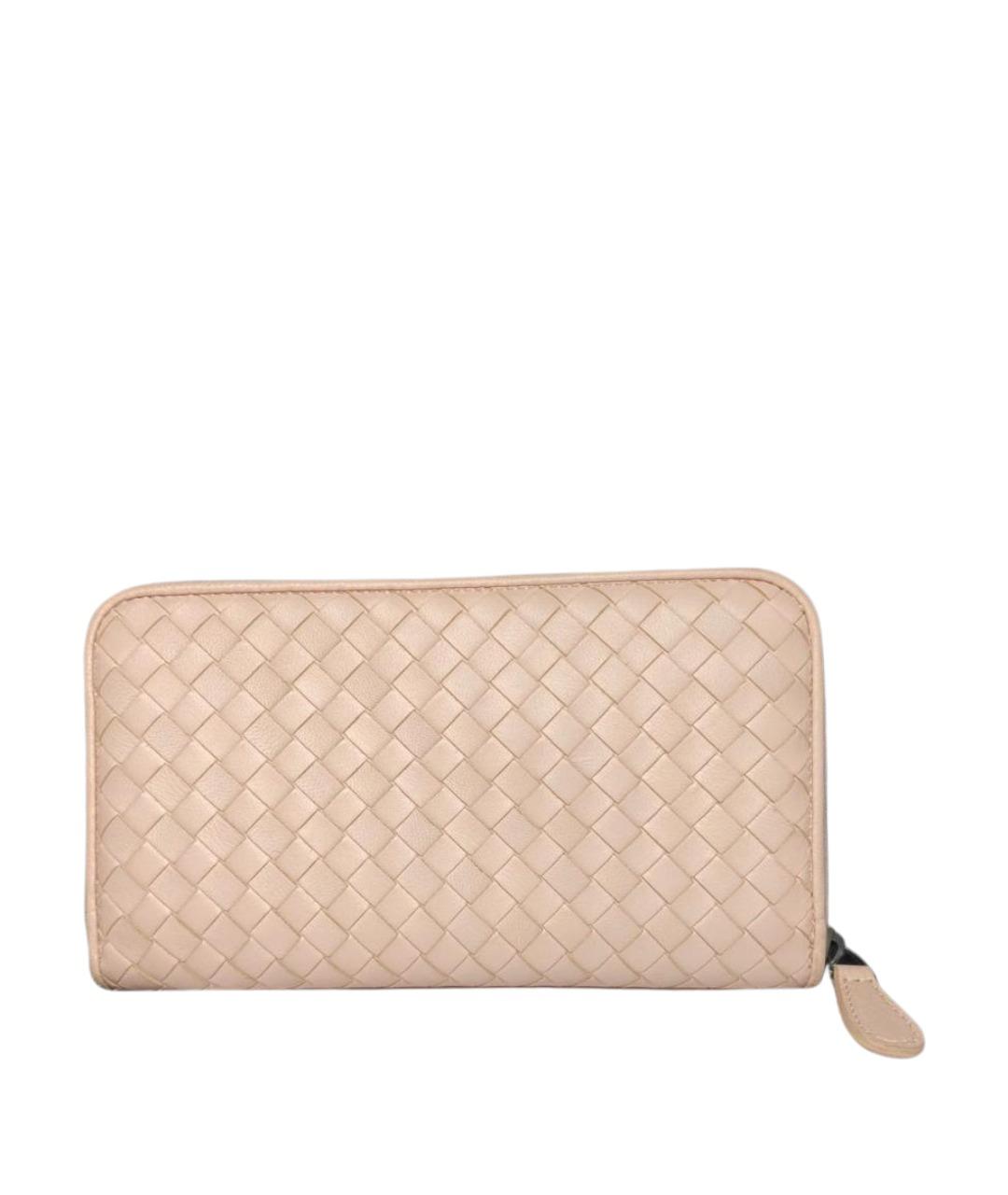 BOTTEGA VENETA Розовый кожаный кошелек, фото 1