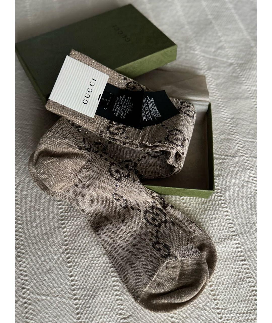 GUCCI Бежевые носки, чулки и колготы, фото 2