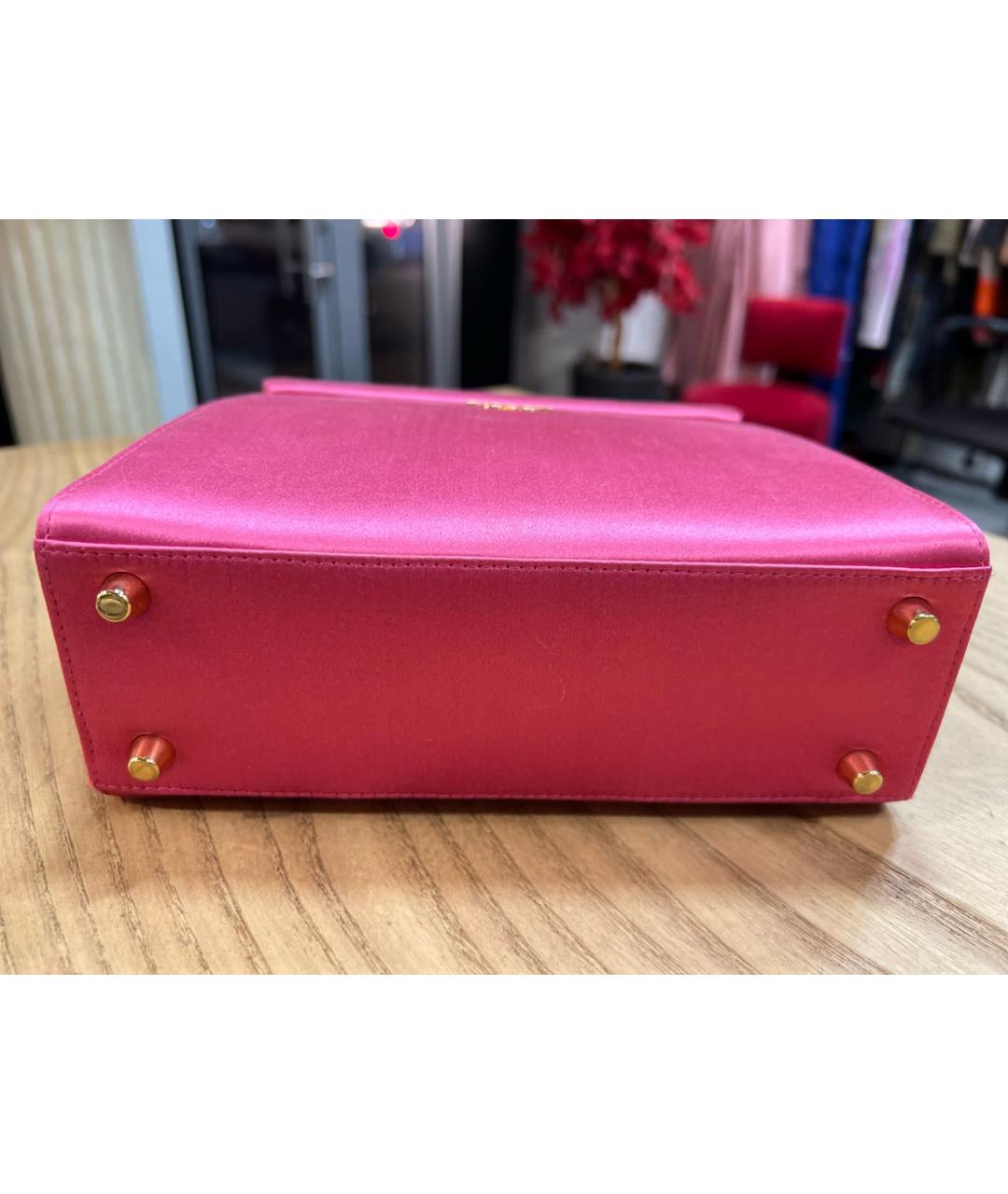 PRADA Фуксия шелковая сумка с короткими ручками, фото 2