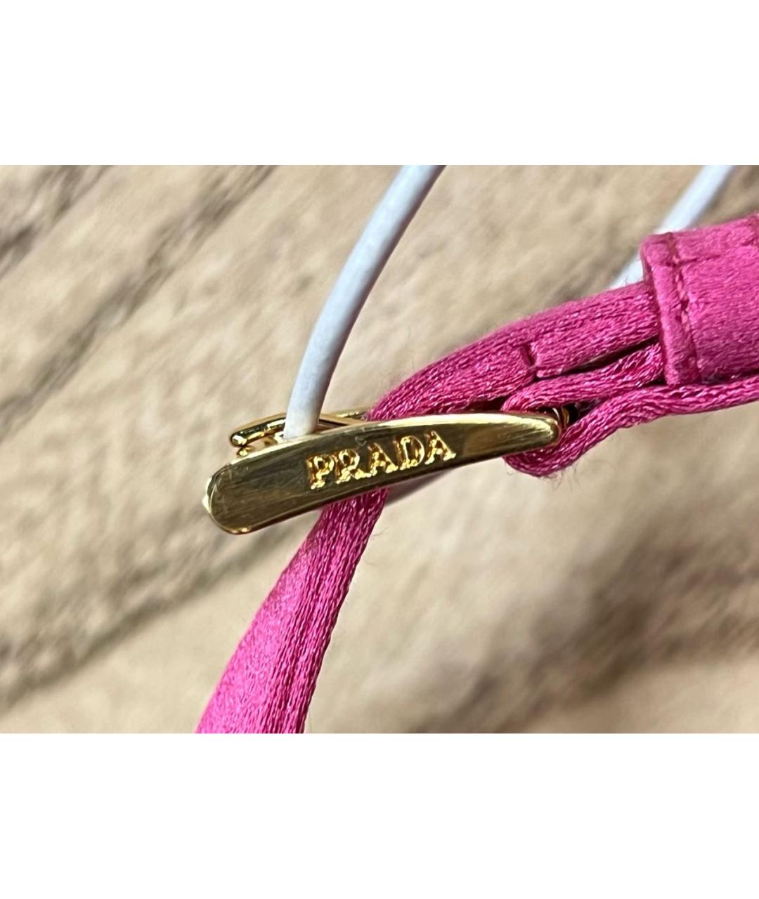 PRADA Фуксия шелковая сумка с короткими ручками, фото 7