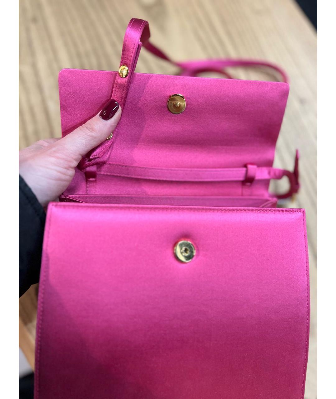 PRADA Фуксия шелковая сумка с короткими ручками, фото 4