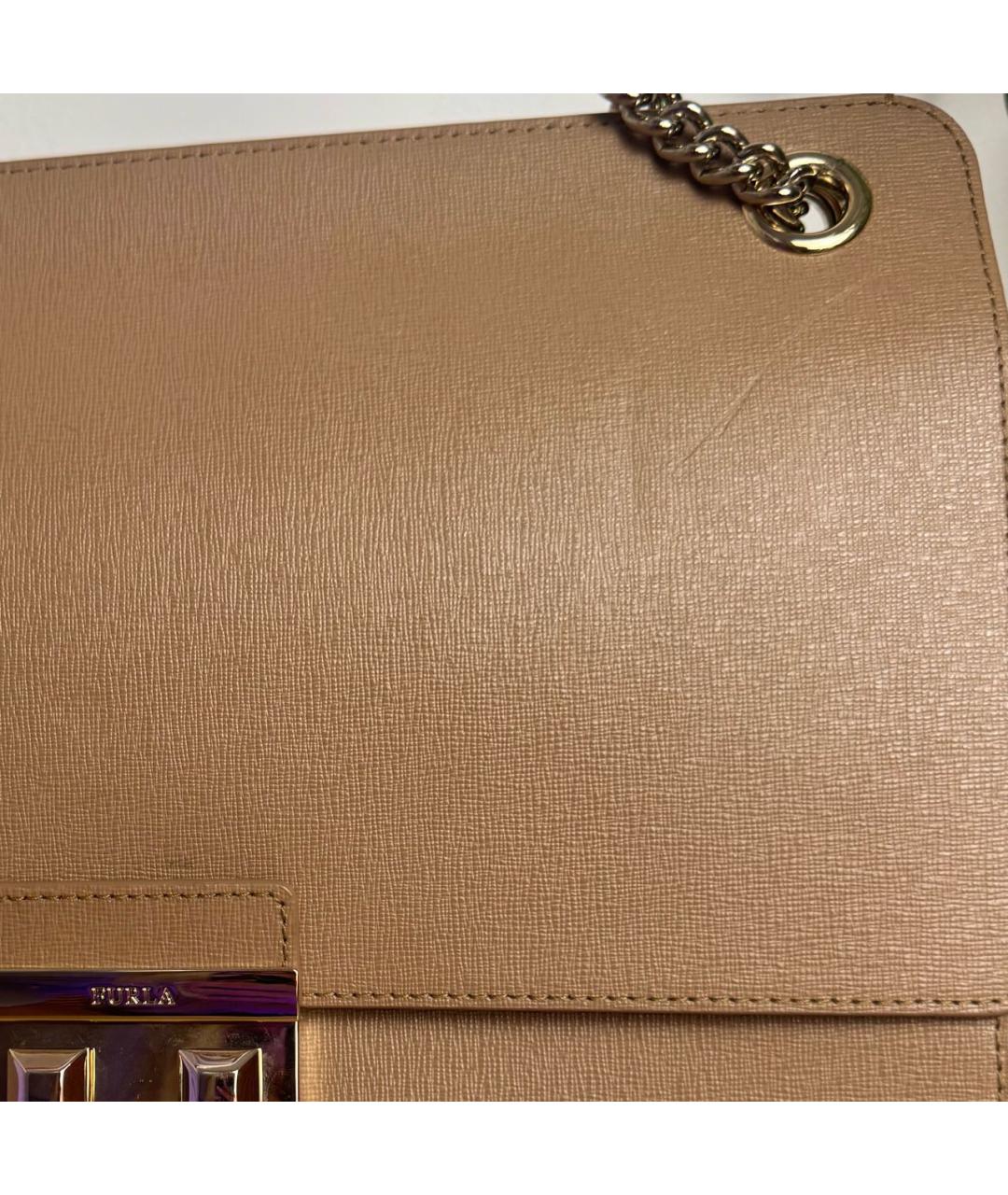 FURLA Коричневая кожаная сумка через плечо, фото 7