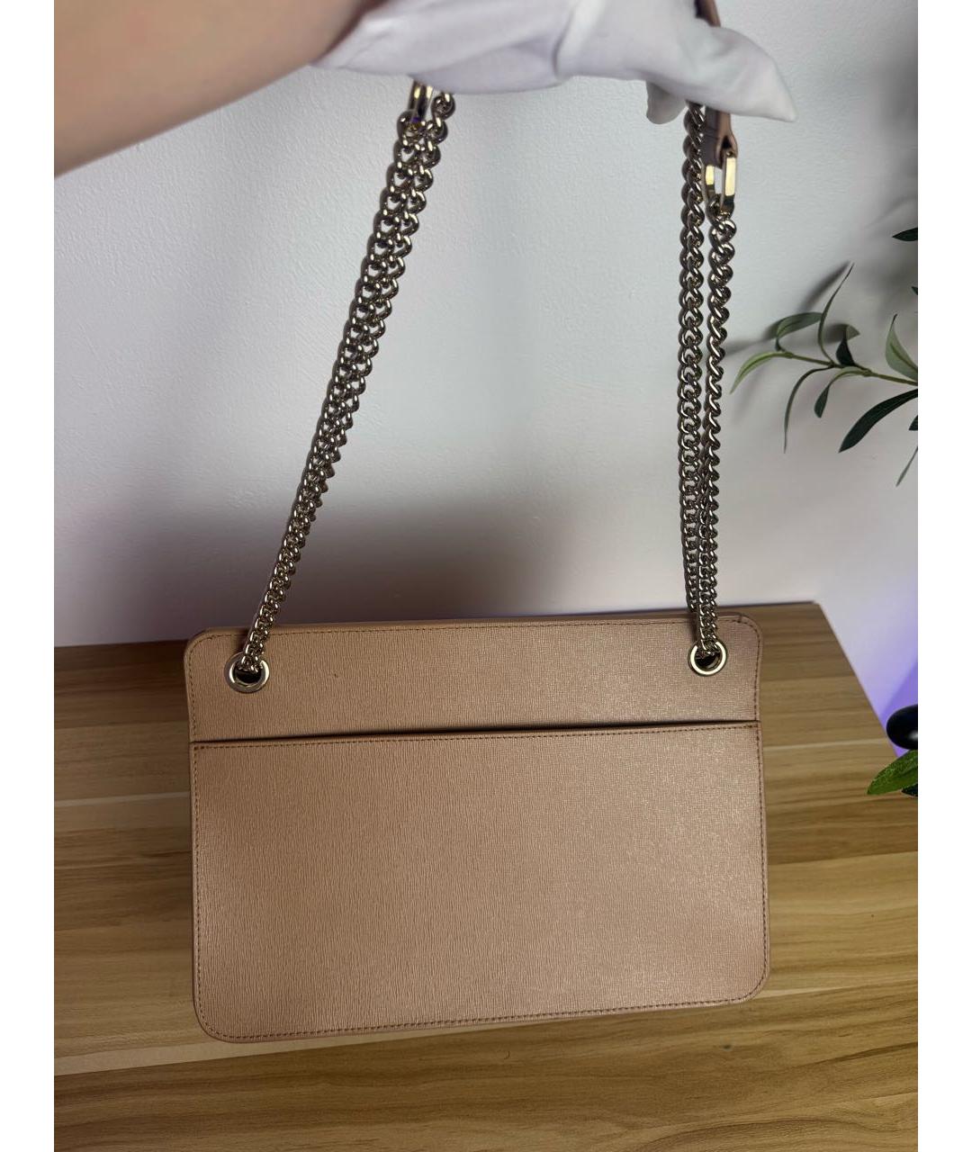 FURLA Коричневая кожаная сумка через плечо, фото 3