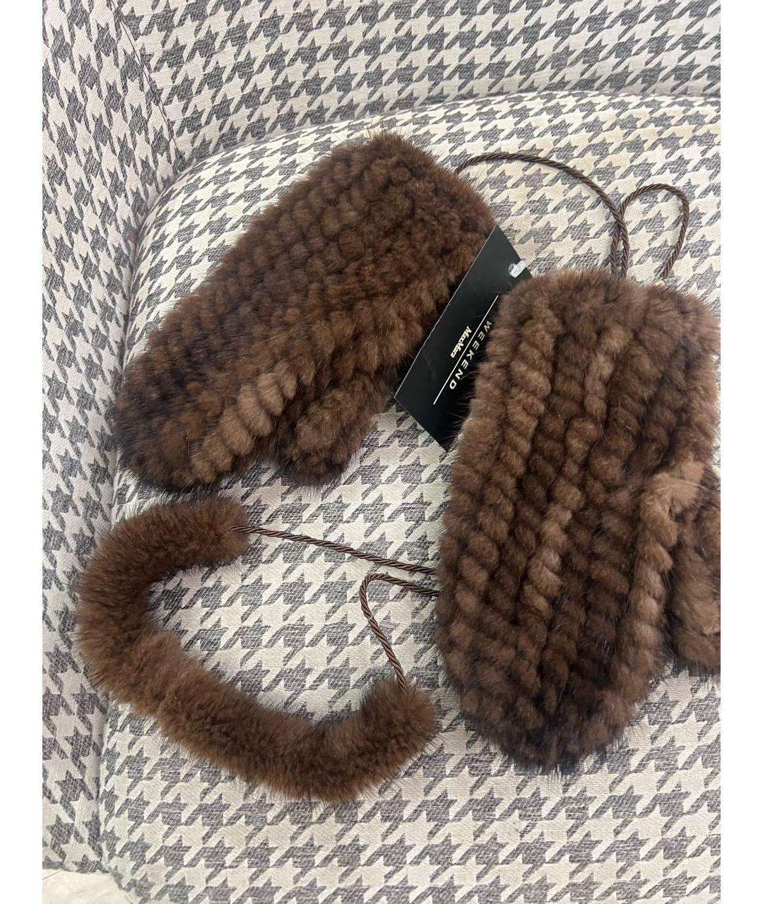 WEEKEND MAX MARA Коричневые варежки, фото 2