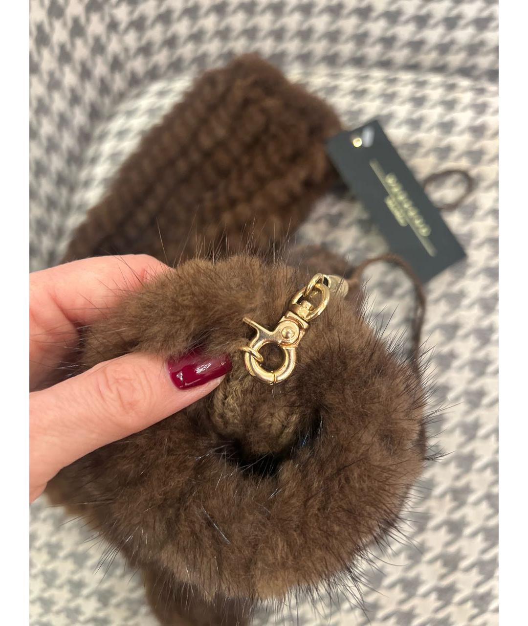 WEEKEND MAX MARA Коричневые варежки, фото 4