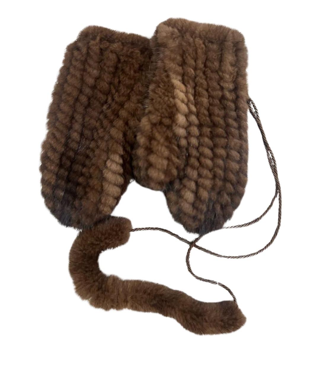 WEEKEND MAX MARA Коричневые варежки, фото 1