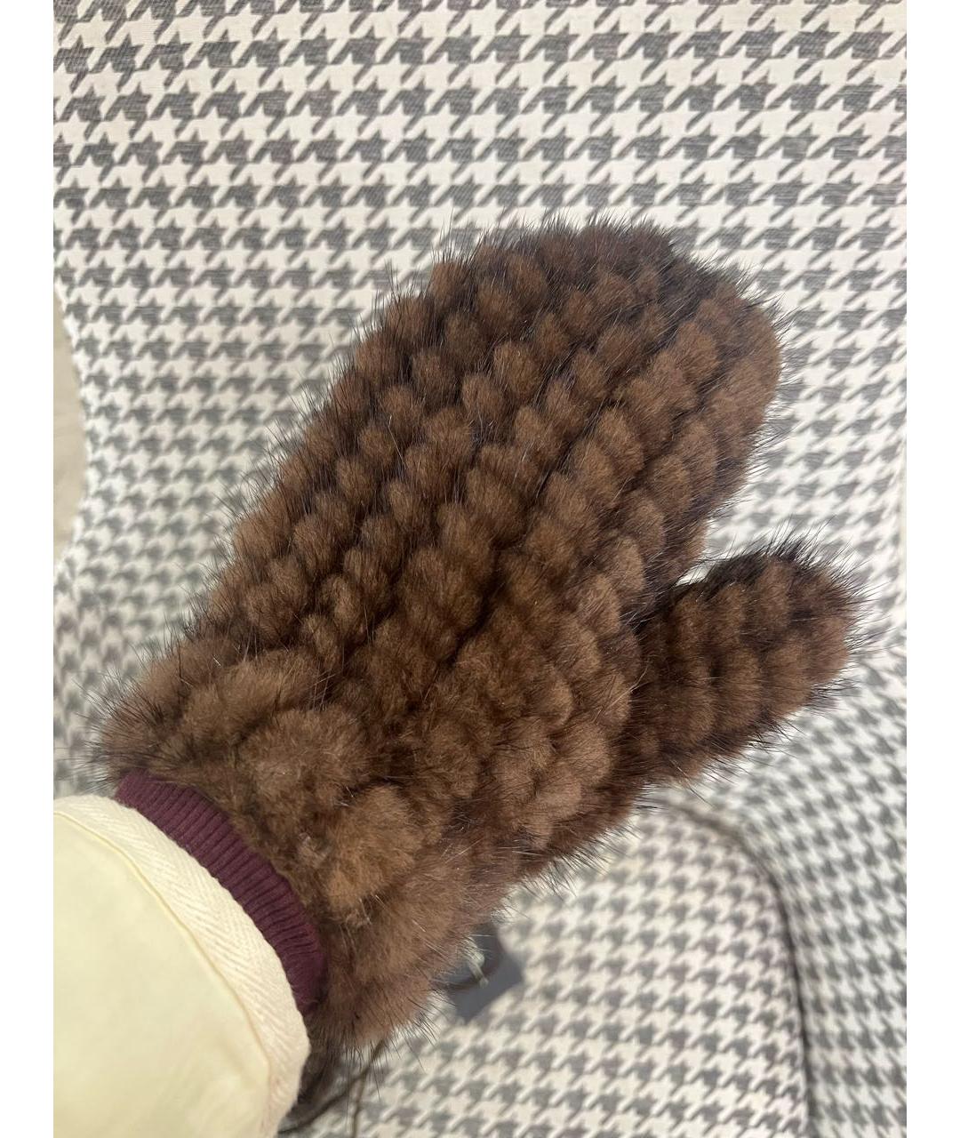 WEEKEND MAX MARA Коричневые варежки, фото 5