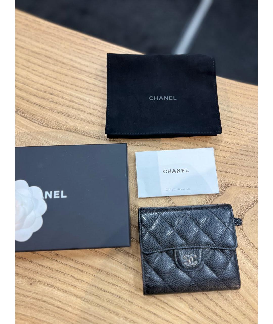 CHANEL Черный кожаный кошелек, фото 8