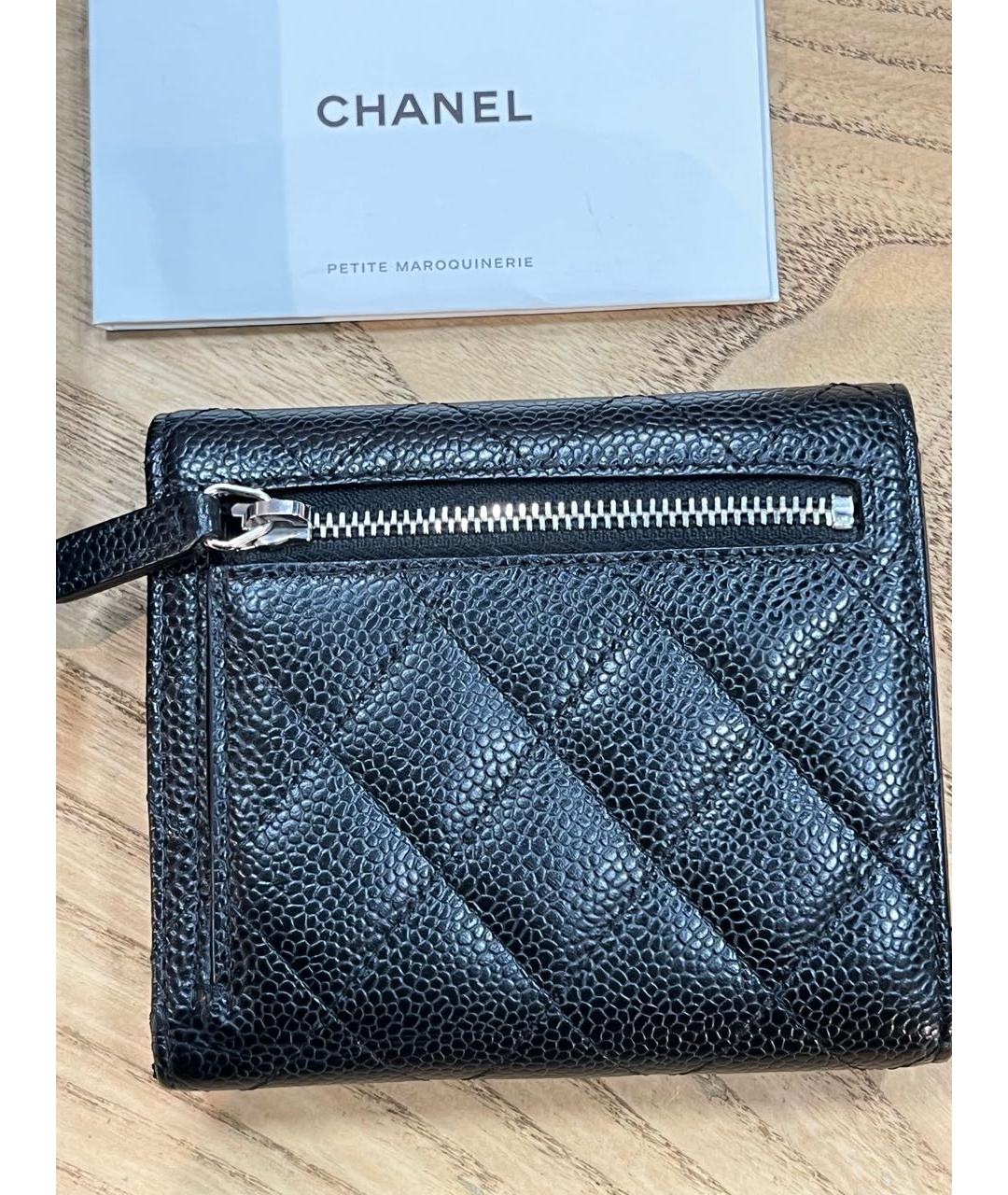 CHANEL Черный кожаный кошелек, фото 7