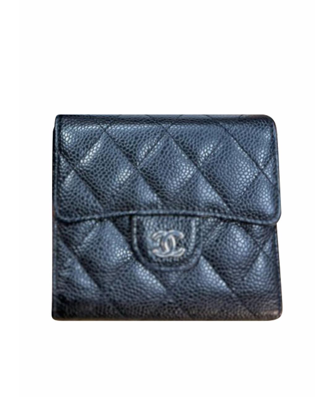 CHANEL Черный кожаный кошелек, фото 1