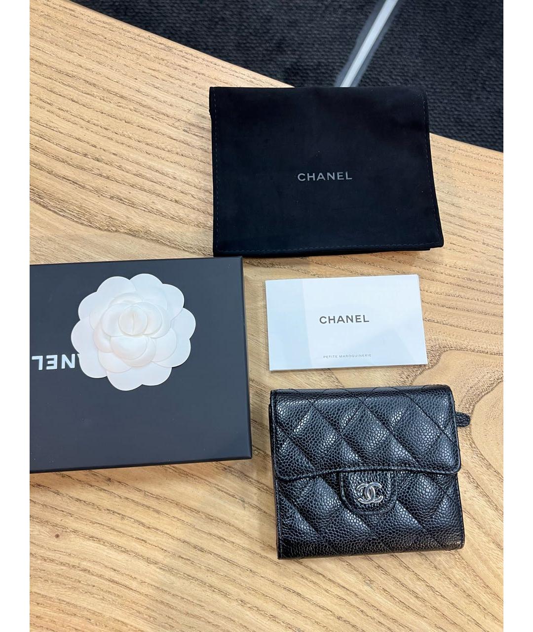 CHANEL Черный кожаный кошелек, фото 5