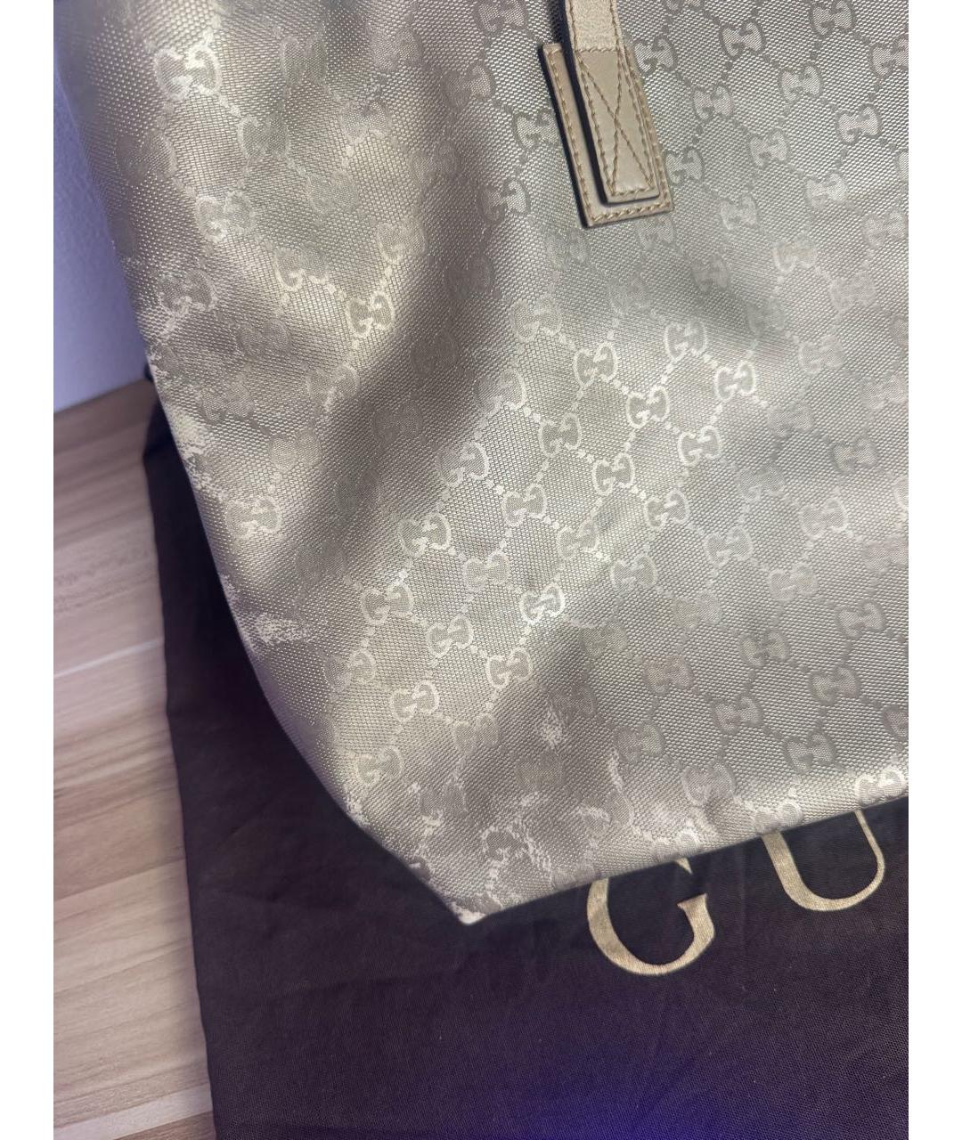 GUCCI Золотая кожаная сумка тоут, фото 5