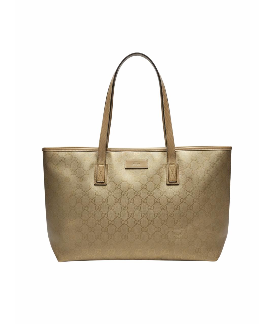 GUCCI Золотая кожаная сумка тоут, фото 1