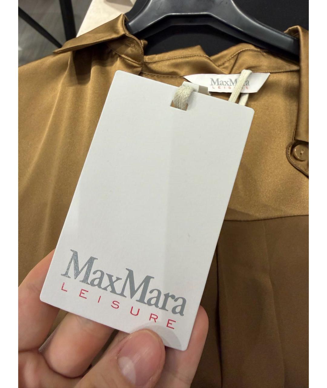 MAX MARA Коричневая шелковая рубашка, фото 7
