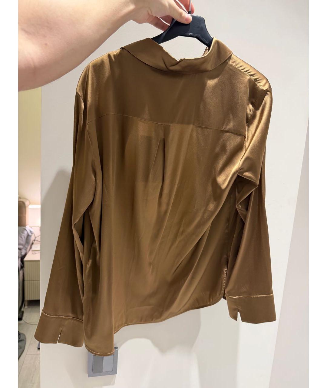 MAX MARA Коричневая шелковая рубашка, фото 5