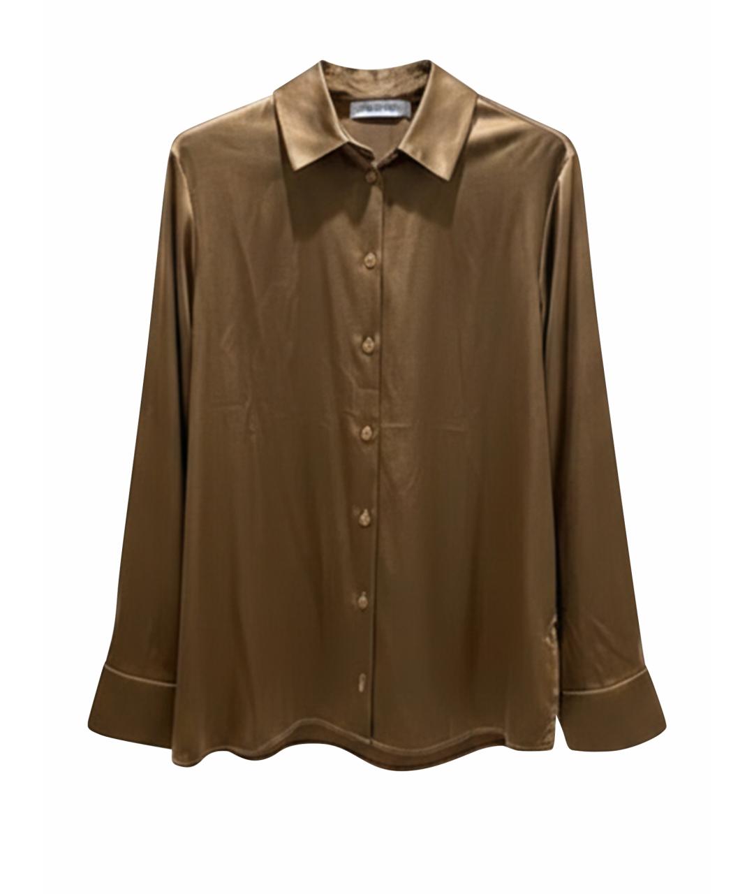 MAX MARA Коричневая шелковая рубашка, фото 1