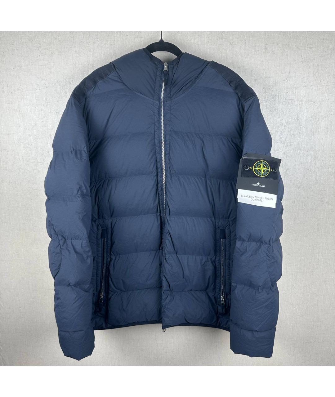 STONE ISLAND Синий полиэстеровый пуховик, фото 3