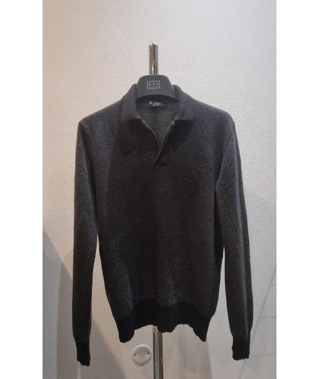 LORO PIANA Серый кашемировый джемпер / свитер, фото 10