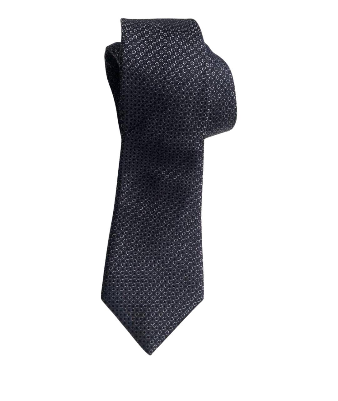 CANALI Темно-синий шелковый галстук, фото 1