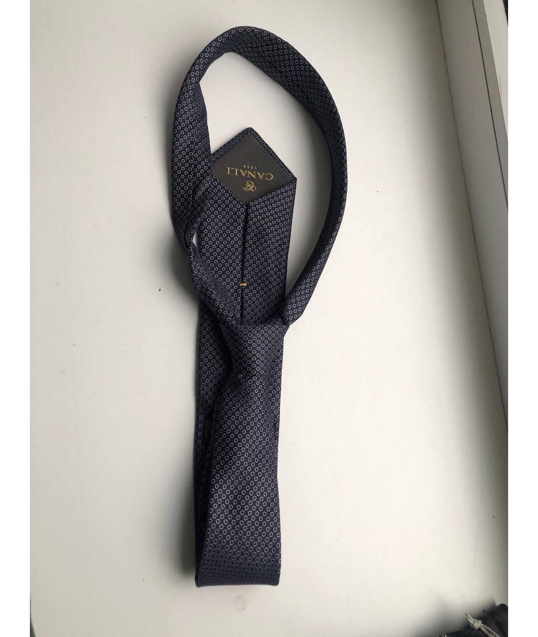 CANALI Темно-синий шелковый галстук, фото 5