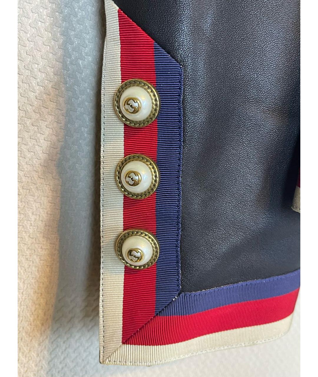 GUCCI Черный кожаный жакет/пиджак, фото 5