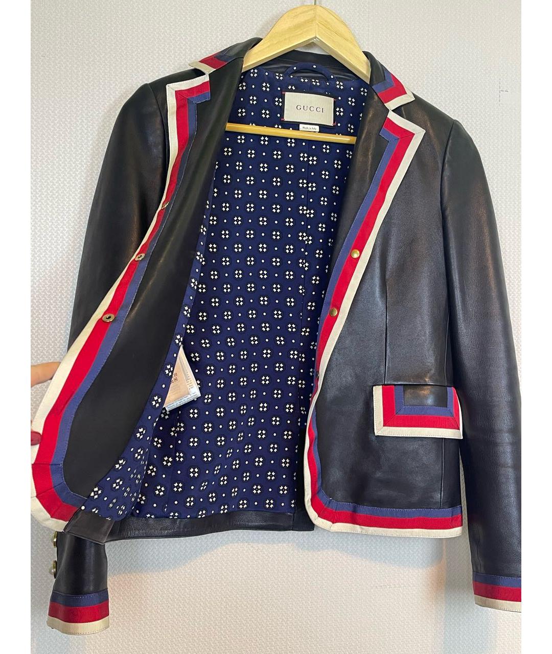 GUCCI Черный кожаный жакет/пиджак, фото 4