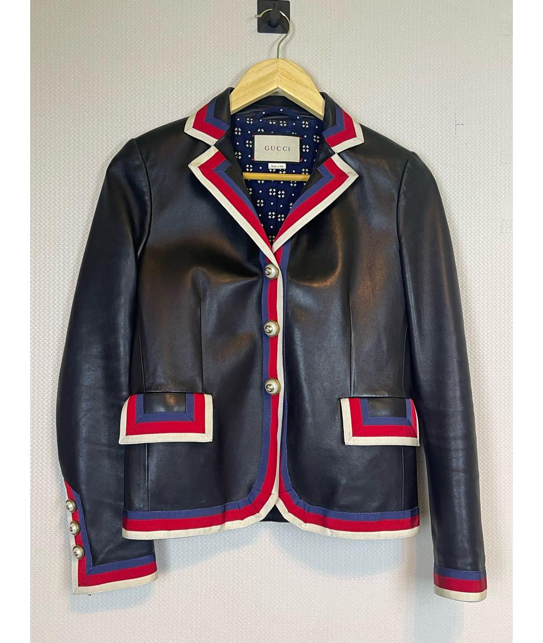 GUCCI Черный кожаный жакет/пиджак, фото 7
