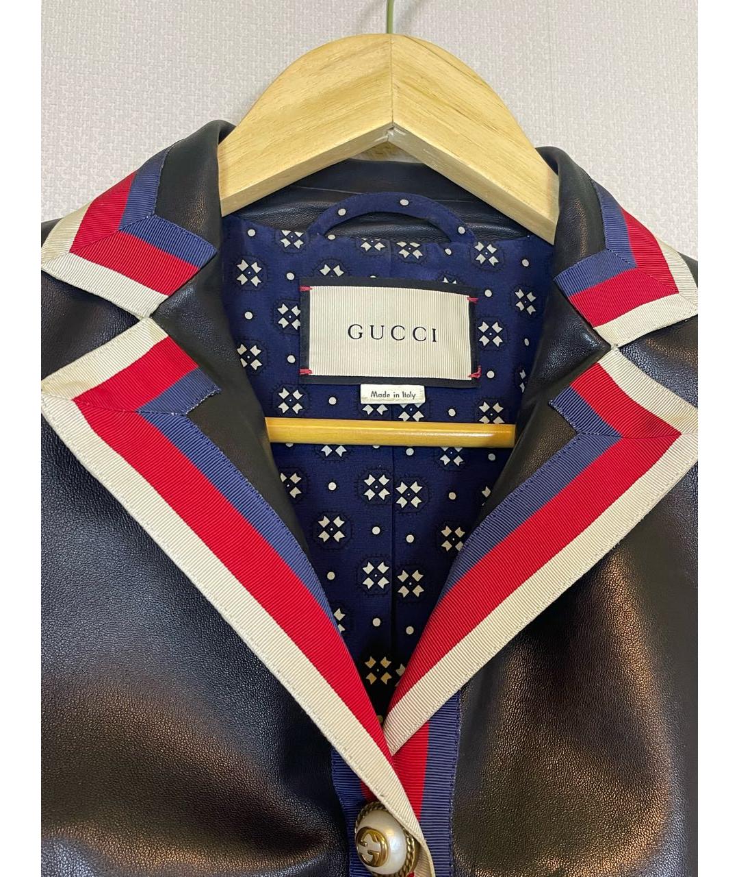 GUCCI Черный кожаный жакет/пиджак, фото 3