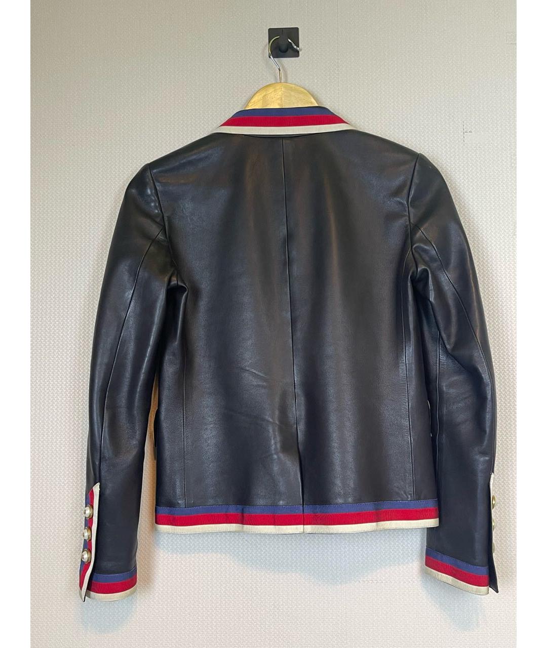 GUCCI Черный кожаный жакет/пиджак, фото 2